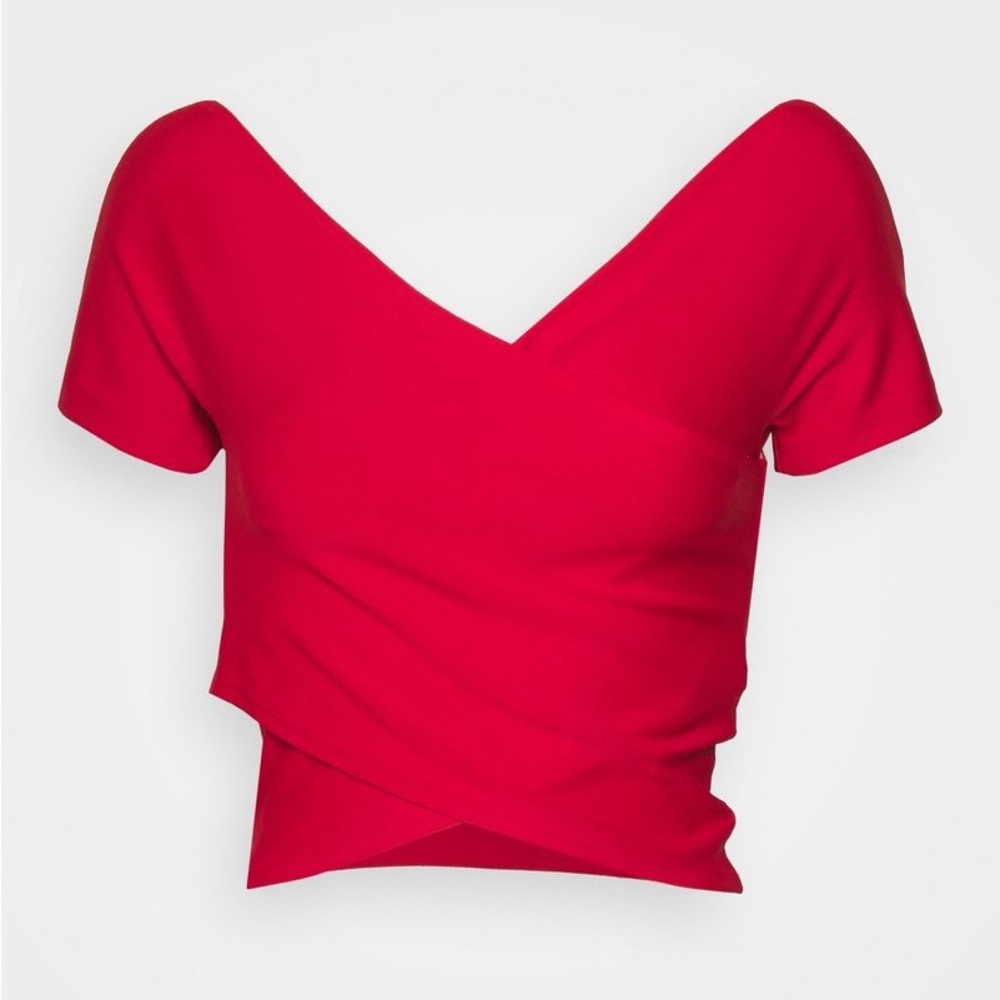 PHILOSOPHY DI LORENZO SERAFINI Red Double-Layer Knit Top Wrap Size 4